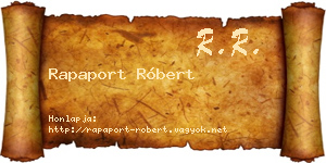 Rapaport Róbert névjegykártya